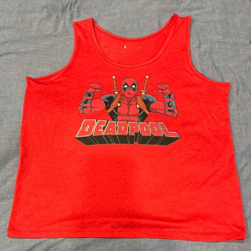 Red Deadpool Mens Active Ware Tank Top